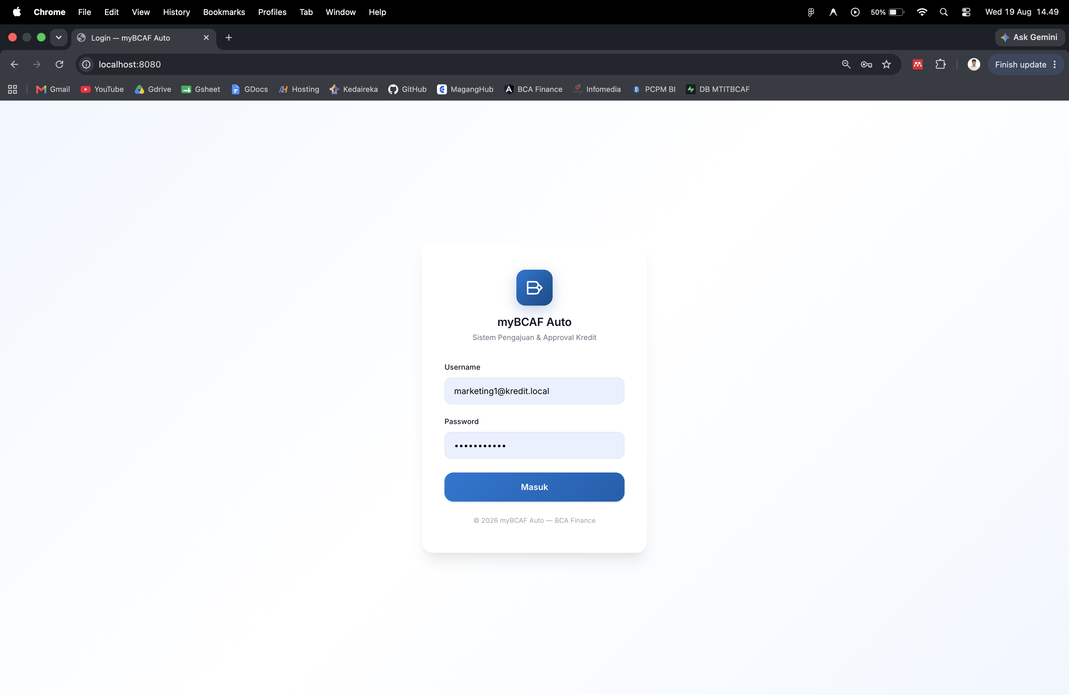 MTITBCAF: Vehicle Credit Submission & Approval System